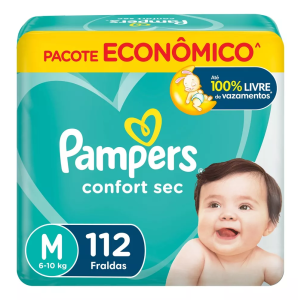 Fralda Pampers Confort Sec M 112 Unidades