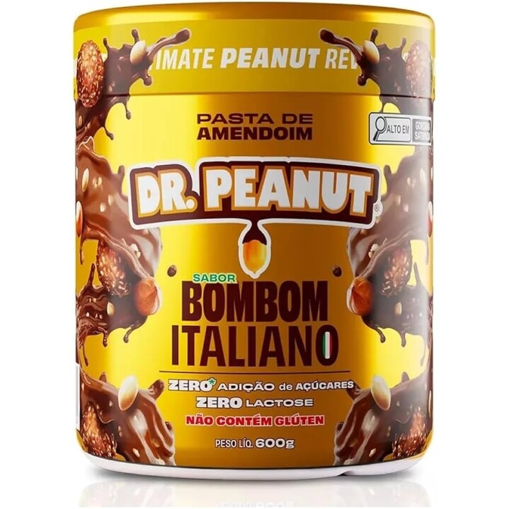 Pasta de Amendoim DR Peanut Bombom Italiano 600G - Com Whey Protein