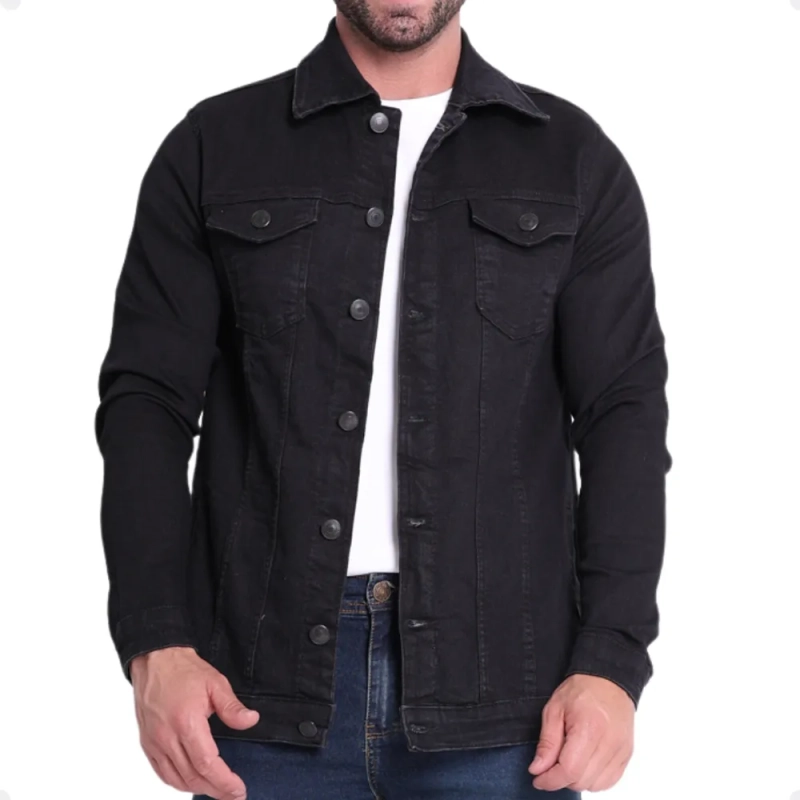 Jaqueta Jeans Sarja Masculina Fit Coloridas Casual Versátil