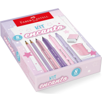 Kit Encanto Faber-Castell Com Produtos Rosa e Roxo Em Tons Pastel *EDIÇÃO LIMITADA*