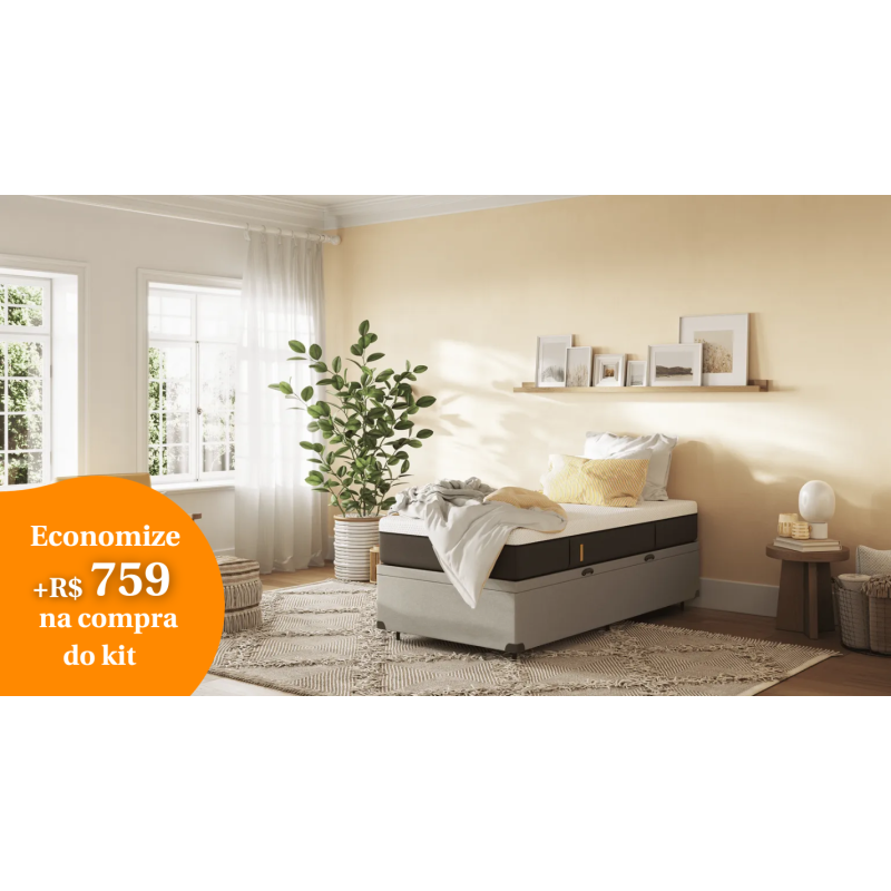 Kit Personalizável Cama Box Baú + Colchão - Emma Colchões