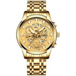 Relógio Premium Dourado Golden King