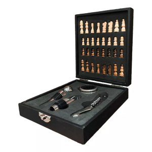 Kit Acessórios Vinho Abridor /jogo Xadrez