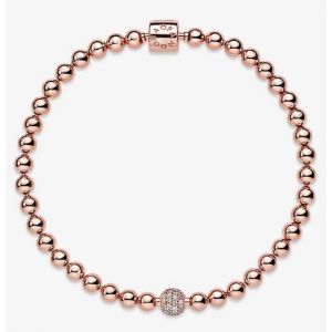Bracelete Esfera Brilhante em Ouro Rosé - Pandora
