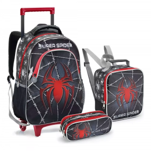 Mochila Infantil Rodinhas Homem Spider Dark Aranha 2020 Cor Preto Spider
