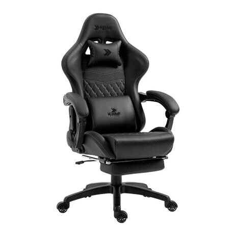 Cadeira Gamer KBM! GAMING Tempest CG600 Preta Com Almofadas Descanso Para Pernas Retrátil Reclinável - KGCG600PT