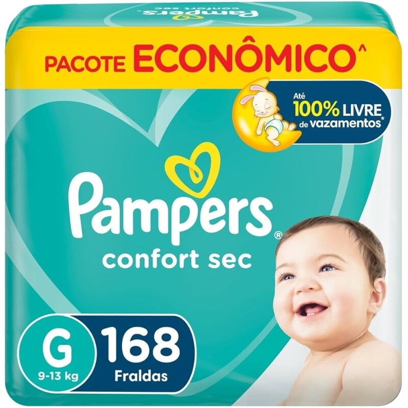 Fraldas Pampers Confort Sec G 168 Unidades Pampers