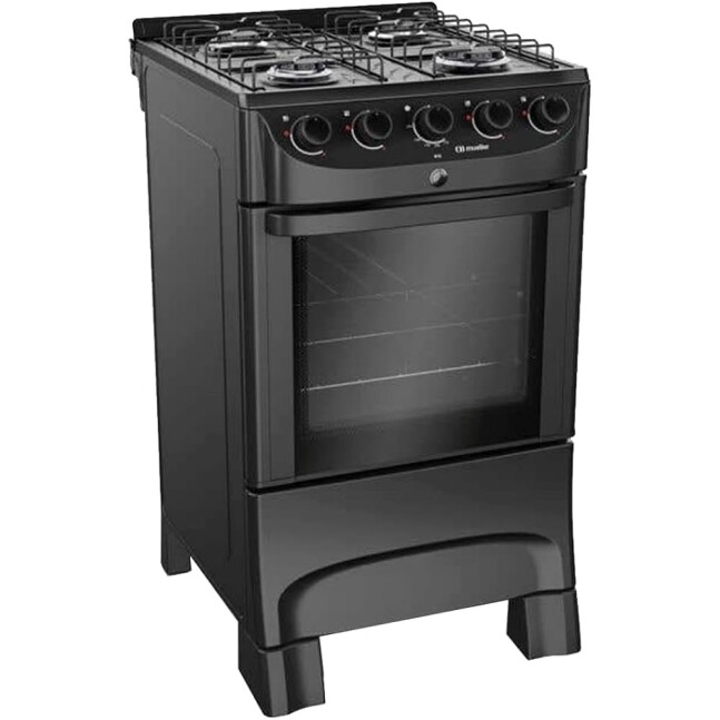 Fogão a Gas Müeller MFI4BC 4 Bocas Preto Fosco Mesa Esmaltada - BivolT