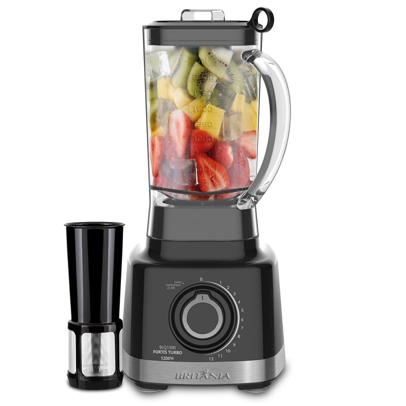 Liquidificador Britânia Fortis Turbo com Filtro 12 Velocidades + Pulsar 1200W - BLQ1300P