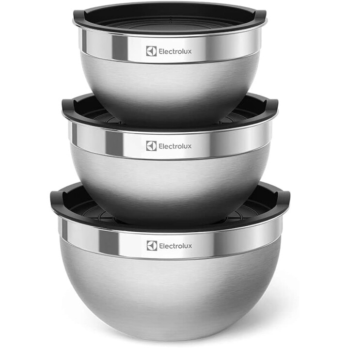 Conjunto de Bowls Electrolux Tigelas de Inox com Tampa Plástica