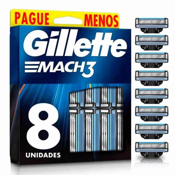 Carga para Aparelho de Barbear Gillette Mach3 Leve 8 Pague 6