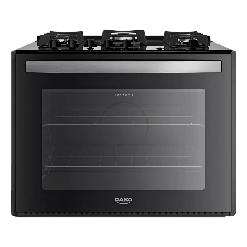 Fogão 5 Bocas de Embutir Dako Supreme Preto com Mesa de Vidro Bivolt 127/220V