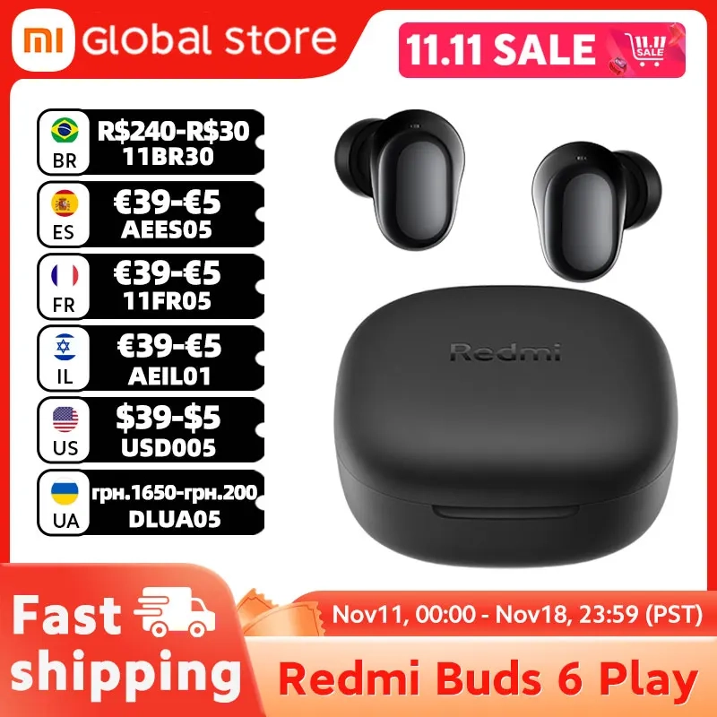Xiaomi-Fone de Ouvido TWS Driver Dinâmico Cancelamento de Ruído AI para Chamadas Bluetooth 5.4 10mm Estreia Mundi