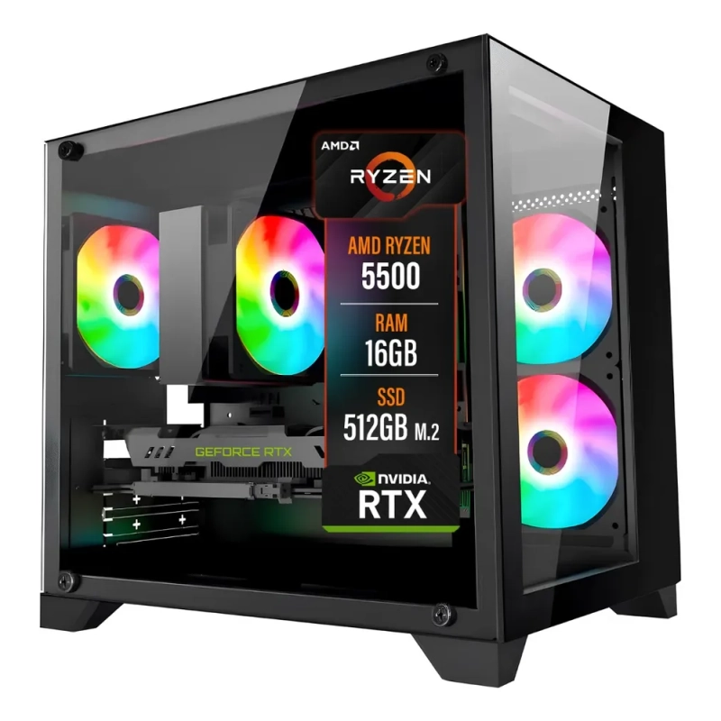 Pc Gamer Bluepc Ludic Ryzen 5 5500 16gb Rtx 3060 12gb 512gb
