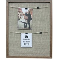 Painel Varal Para 4 Fotos Juta Kapos Natural 32X42