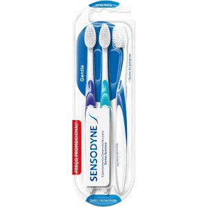 Escova de Dente Sensodyne Gentle Extra Macia - 3 unidades