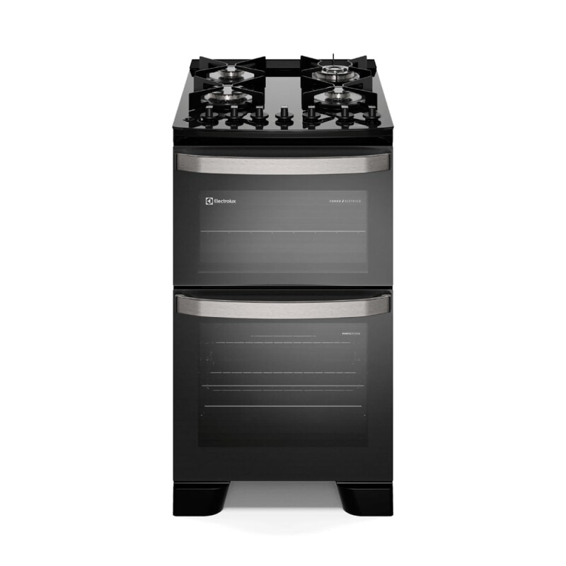 Fogão 4 bocas Electrolux Preto Experience Mesa vidro 2 Fornos e Tripla Chama (FE4DP)