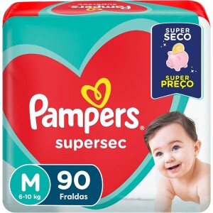 Fralda Pampers Supersec M - 90 fraldas