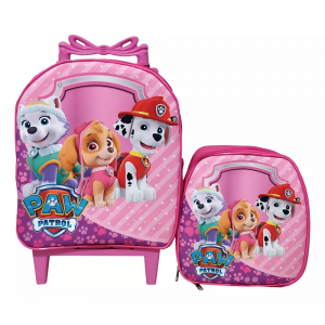Kit Mochila Escolar Patrulha Canina Menina Baby Lancheira