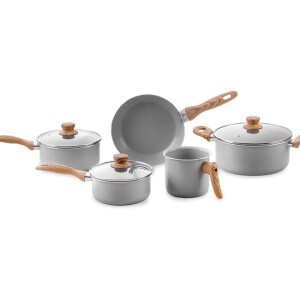 Brinox - Jogo de Panelas 5 Peças Ceramic Life Easy - Cinza