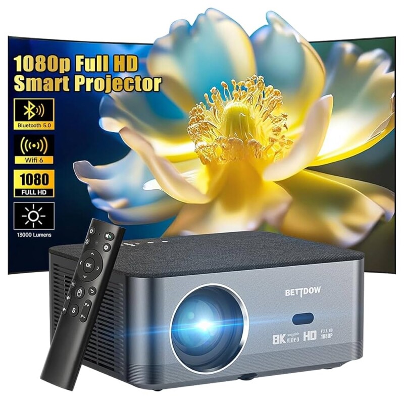 Bettdow Projetor 4k 8k 13000 Lumens Hd 1080p Compatível Completo De Android 12 Smart Projetores Retroprojetor Portatil