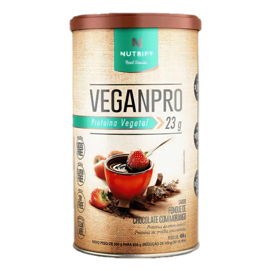 Proteína Vegetal em Pó Veganpro Nutrify Fondue de Chocolate - 450g