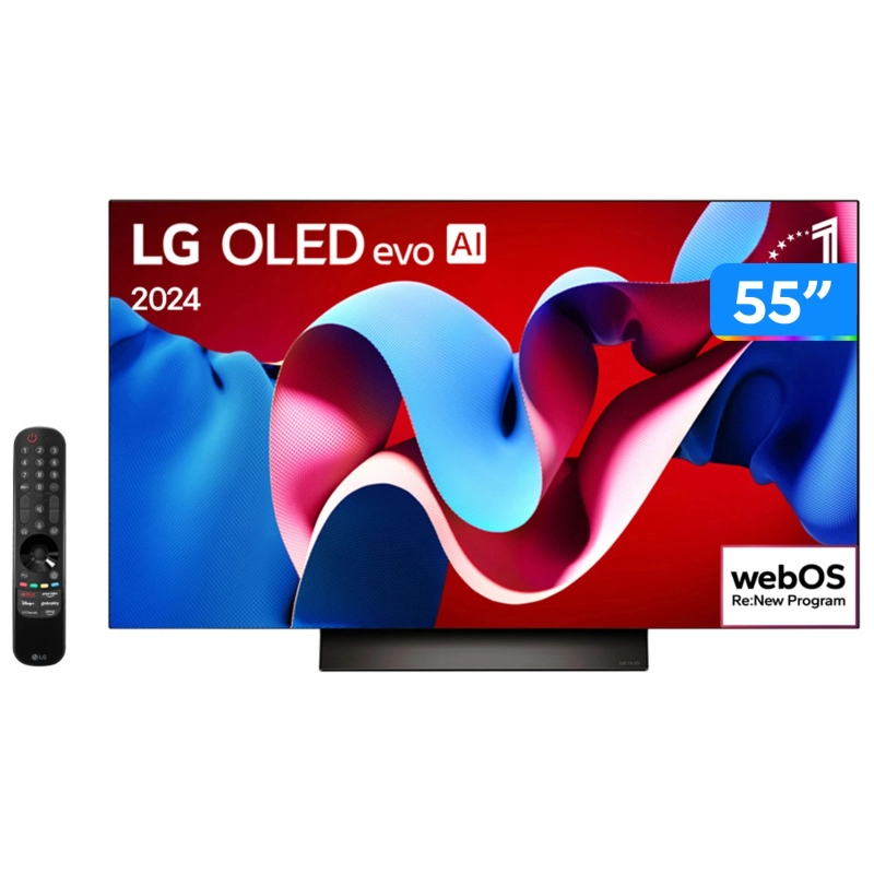 Smart TV 55" 4K LG OLED evo OLED55C4 120Hz Nativo Processador 9 Ger7 Wi-Fi e Bluetooth 4 HDMI 3 USB