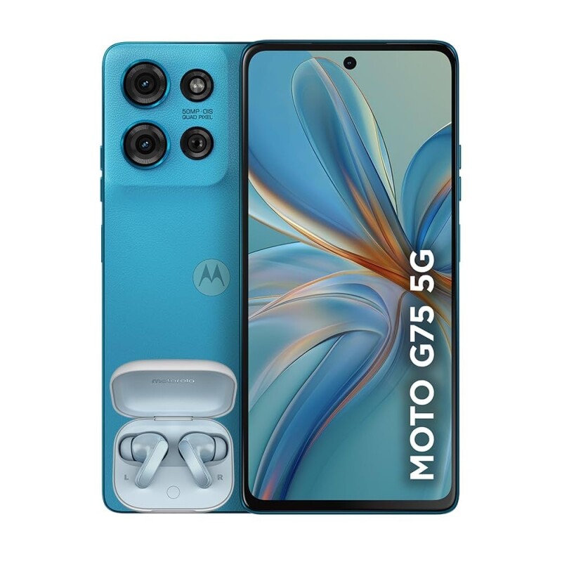 Smartphone Motorola Moto g75 5G + Moto Buds - 256GB 16GB (8GB RAM+8GB Ram Boost) e 50MP Sony Lytia 600 Camera Moto AI Ul