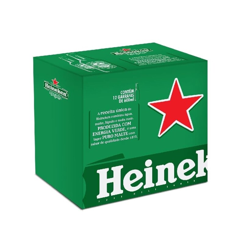 Cerveja Heineken Garrafa 600ml - 12 unid.