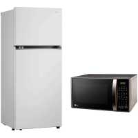 Geladeira LG Frost Free Inverter 375L Duplex Branca GN-B372PQW 127V + Micro-ondas LG Mesa 30L Prata Limpa Fácil MS3043BR 110V
