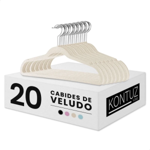 Kit 20 Cabide Infantil Veludo Slim Antideslizante Ultrafino