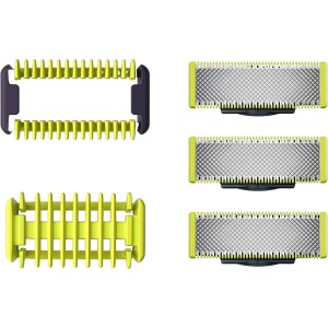 Lâminas de reposição originais Philips OneBlade para barbeador e aparador elétrico OneBlade com kit corpo aço inoxidável durável raspar aparar e conto