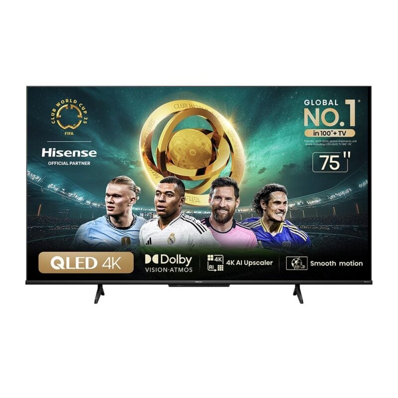 Smart TV 75" UHD 4K QLED Hisense 75Q6N Google TV com HDR10+ Dolby Atmos Modo Esporte Modo Jogo Plus e Compatível com Al