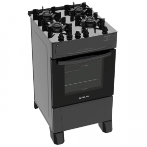 Fogão Atlas Mônaco 4 Bocas Top Glass Preto - Bivolt