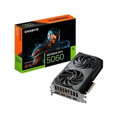 Placa de Vídeo Gigabyte RTX 5060 WINDFORCE OC 8G NVIDIA GeForce 8GB GDDR7 128bits DLSS Ray Tracing - GV-N5060WF2OC-8GD