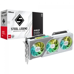 Placa de Vídeo ASRock AMD Radeon RX 9060 XT Steel Legend OC 8GB GDDR6 FSR Ray Tracing White 90-GA5ZZZ-00UANF