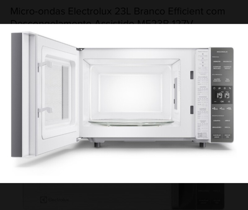 Micro-ondas Electrolux 23L Branco Efficient com Descongelamento Assistido ME23B 127V
