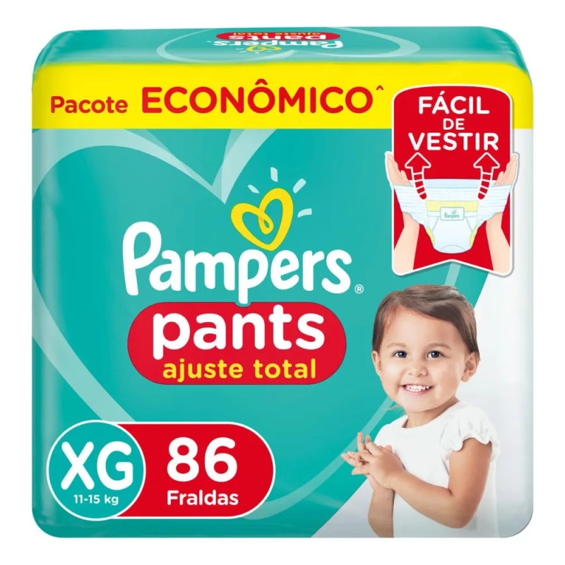 Fralda Pampers Pants Ajuste Total Max XG - 86 Unidades