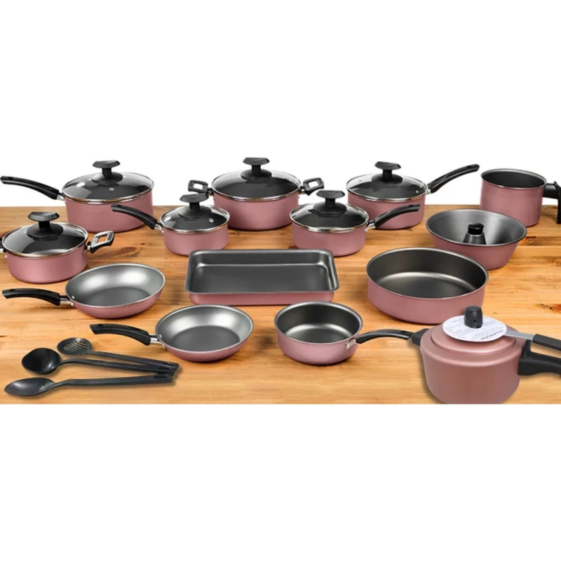 Conjunto Panelas 17 Pc Antiaderente Brinde Panela Pressão