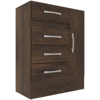 Cômoda Sapateira Grande 4 Gavetas 1 Porta Caca