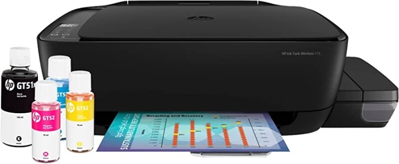 Impressora Multifuncional HP Ink Tank 416 Original Tanque de Tinta Continua Wi-Fi Scanner de banda dupla. Funções: Imprimir Copiar Digitalizar. Cor