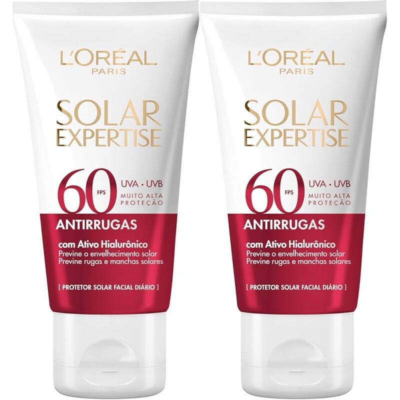 Kit 2 Unidades Protetor Facial Antirrugas L'Oréal Paris Solar Expertise Fps 60 - 40g