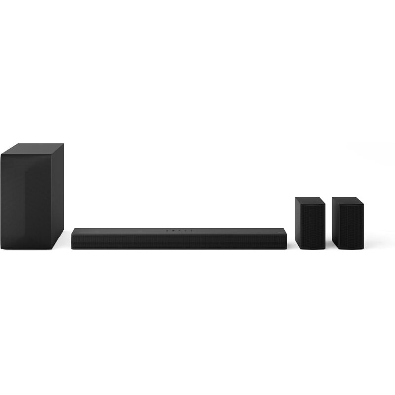 Home Theater Soundbar LG S60TR 440W RMS 5.1 Canais Bluetooth 5.3 Dolby Digital Alto-Falantes Traseiros AI Sound Pro