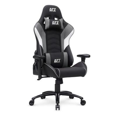 Cadeira Gamer DT3 Elise Até 130 Kg com Almofadas Reclinável Preto e Cinza - 13439-0