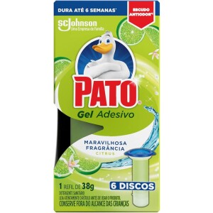 2 Unidades Desodorizador Pato Gel Adesivo 1 Refil - 6 Discos Cada