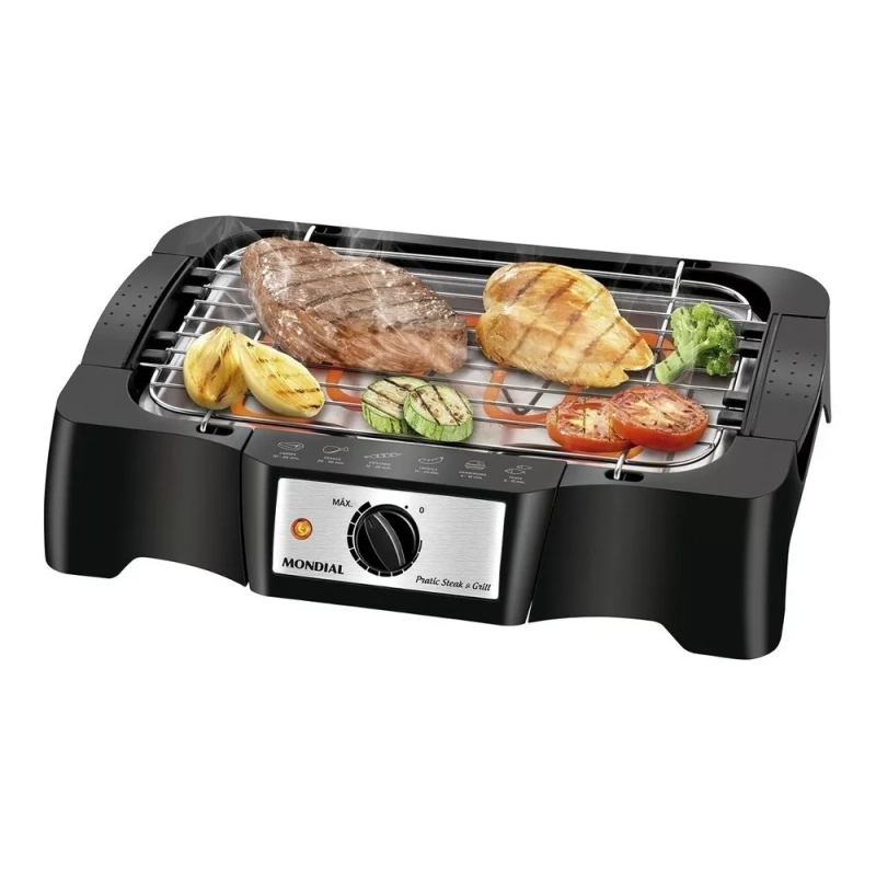 Churrasqueira Elétrica Mondial CH-07 Pratic Steak & Grill Ii Cor Preto 127v