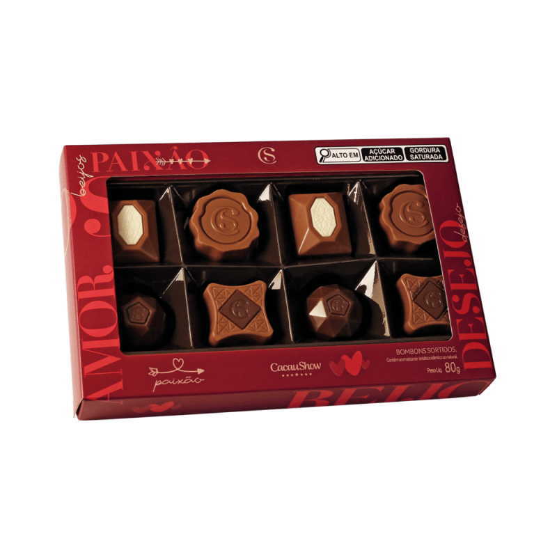 Caixa de Bombons Sortidos Cacau Show Amor - 80g