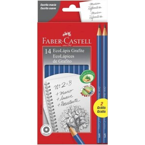 Lápis Preto Redondo Nº2HB Faber-Castell EcoLápis PM/1210AZ12+2 14 Unidades