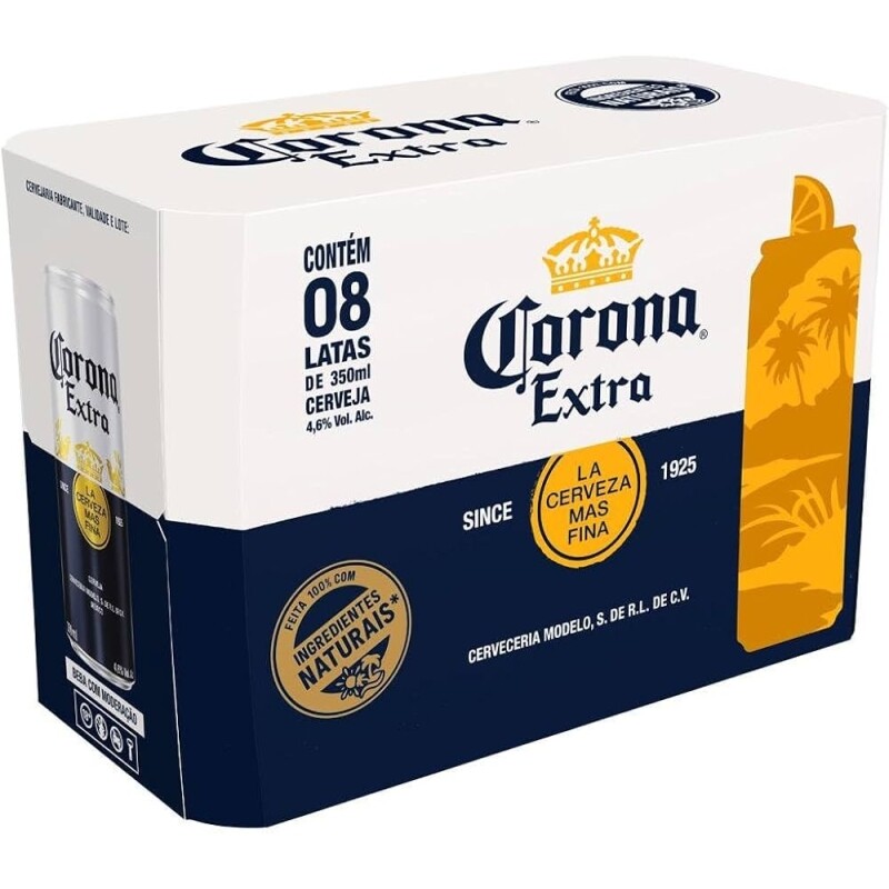 Pack Cerveja Corona Extra Pilsen 350ml - 8 unidades