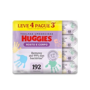 Lenços Umedecidos Huggies One & Done Leve 4 Pague 3 - 192 unidades Huggies Verde pacote de 4